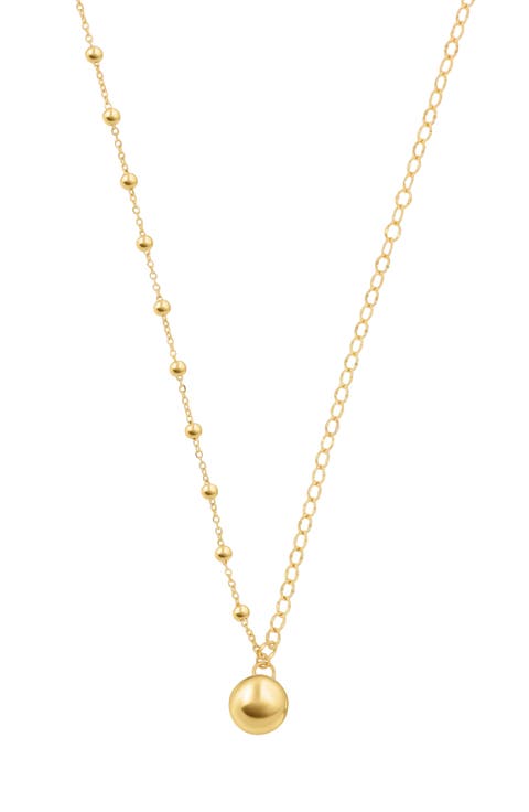 14K Gold Ball Pendant Necklace