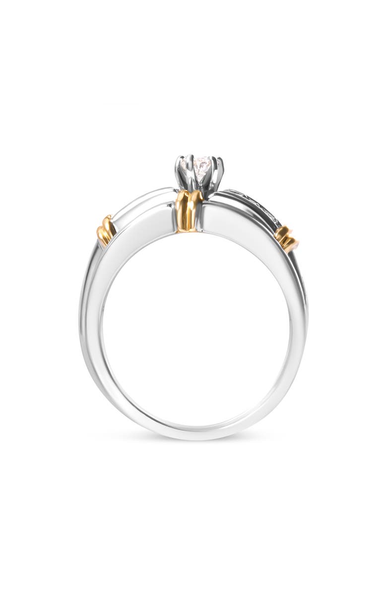 Haus of Brilliance 14K Yellow and White Gold 1/3 Cttw Diamond Engagement Ring Set, Alternate, color, Yellow