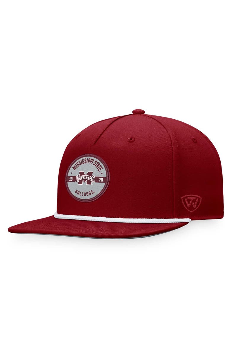 TOP OF THE WORLD Men's Top of the World Maroon Mississippi State Bulldogs Bank Hat, Main, color,
