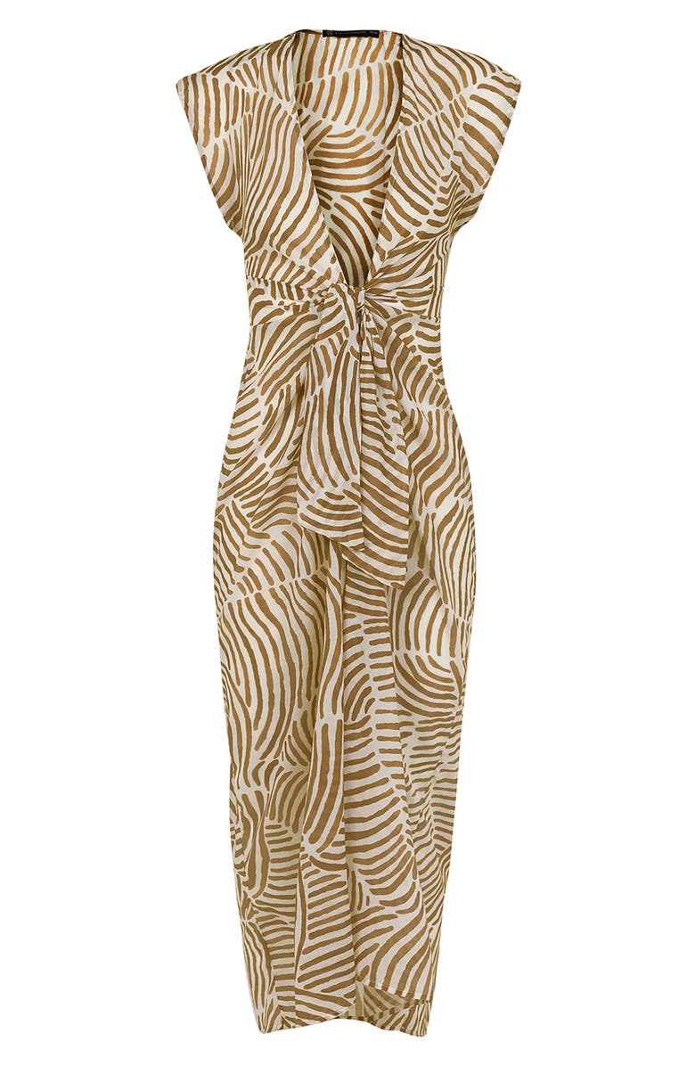 ViX Paula Hermanny Sasha Tie Front Cotton Cover-Up Dress, Alternate, color, 