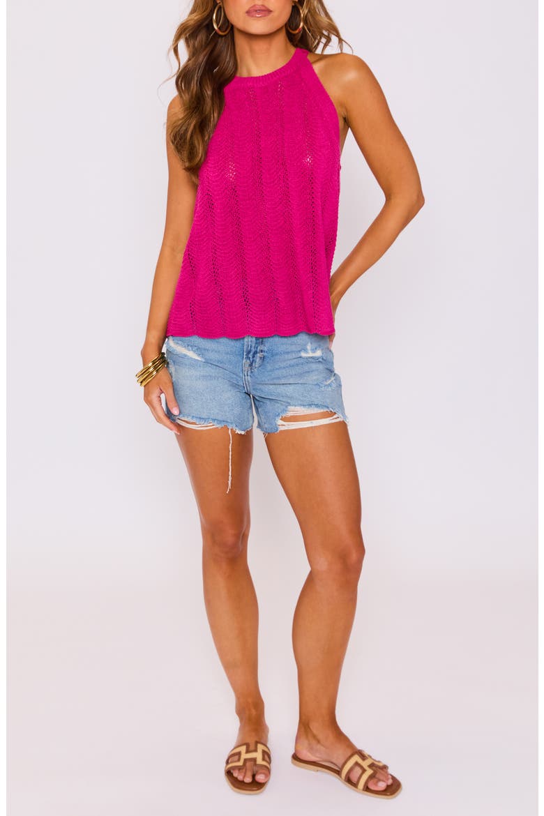 Verona Sleeveless Sweater, Alternate, color, DARK FUCHSIA