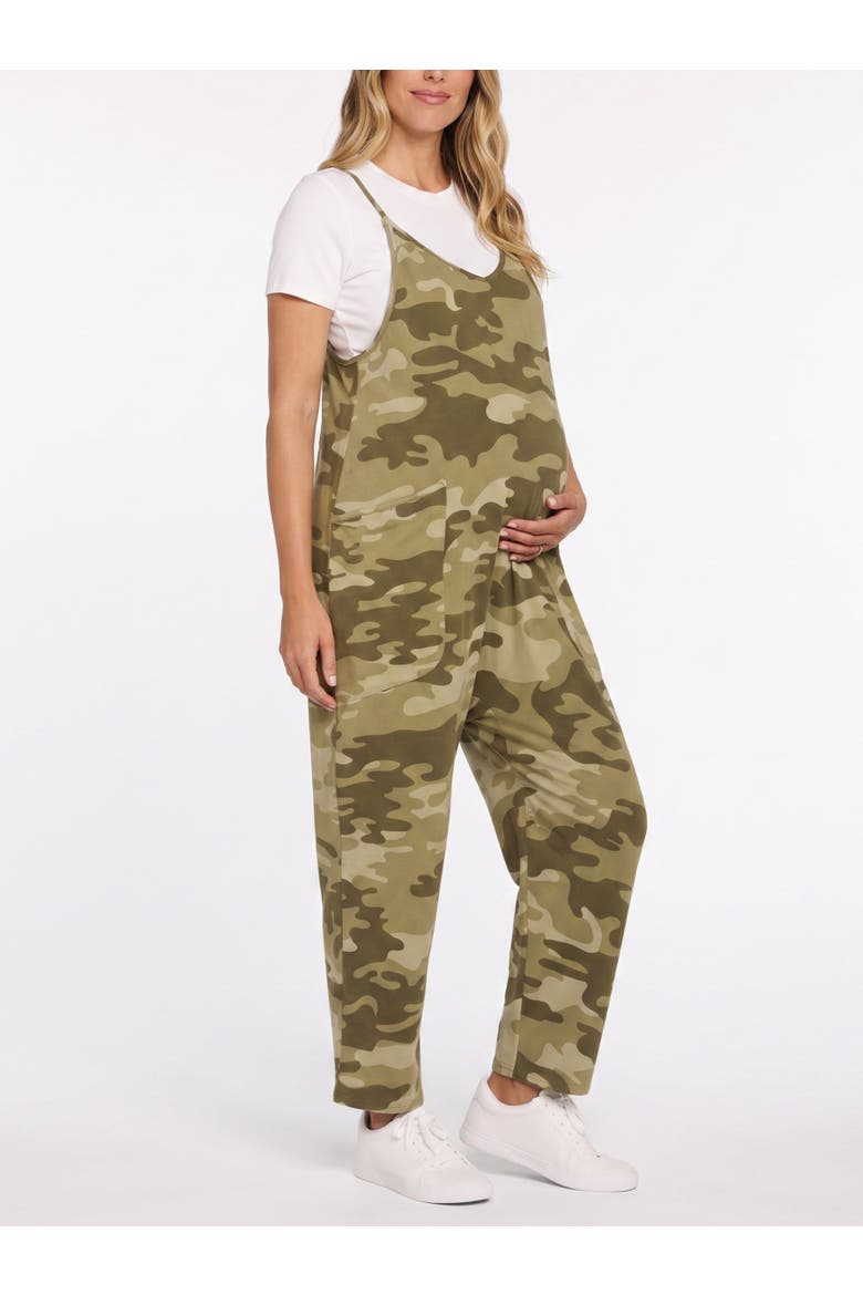 Sleeveless Relaxed Fit Maternity Jumpsuit, Alternate, color, Camo