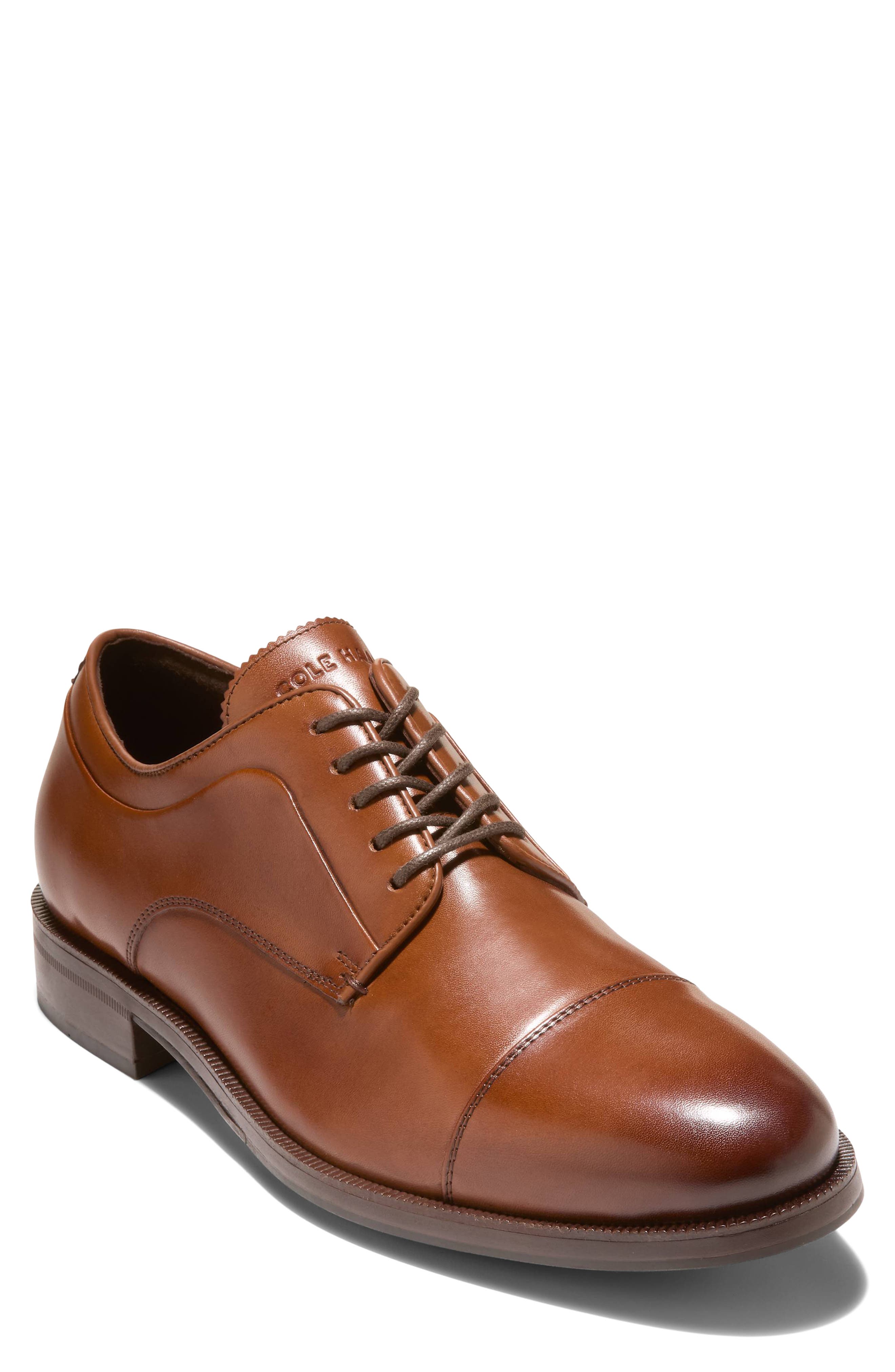 Dean Grand Cap Toe Leather Oxford, Main, color, BRITISH TAN / DARK CHOCOLATE