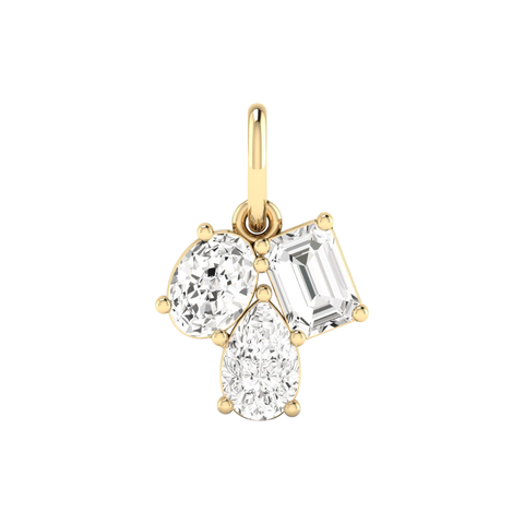 Multi-Shape Cluster Lab Diamond Charm in 14K