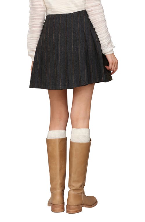 Avec Les Filles Mixed Pattern Pleated Mini Skirt In Black