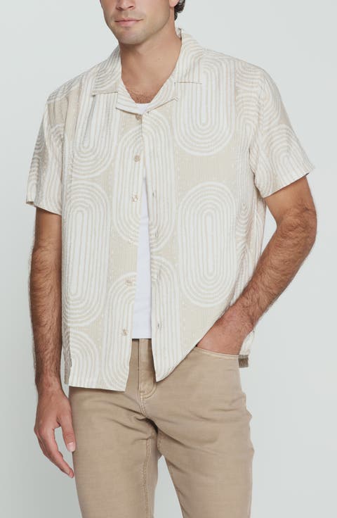 Adrien Geometric Print Camp Shirt