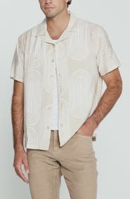 7 Diamonds Adrien Geometric Print Camp Shirt