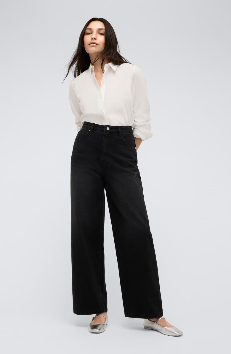 Kenneth Cole Barrel Leg Jeans, Alternate, color, 