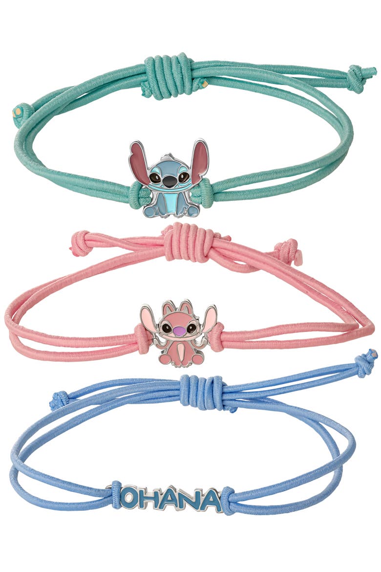 Lilo & Stitch Bracelet, 3-Piece Set, Main, color, Turquoise, Pink, Blue
