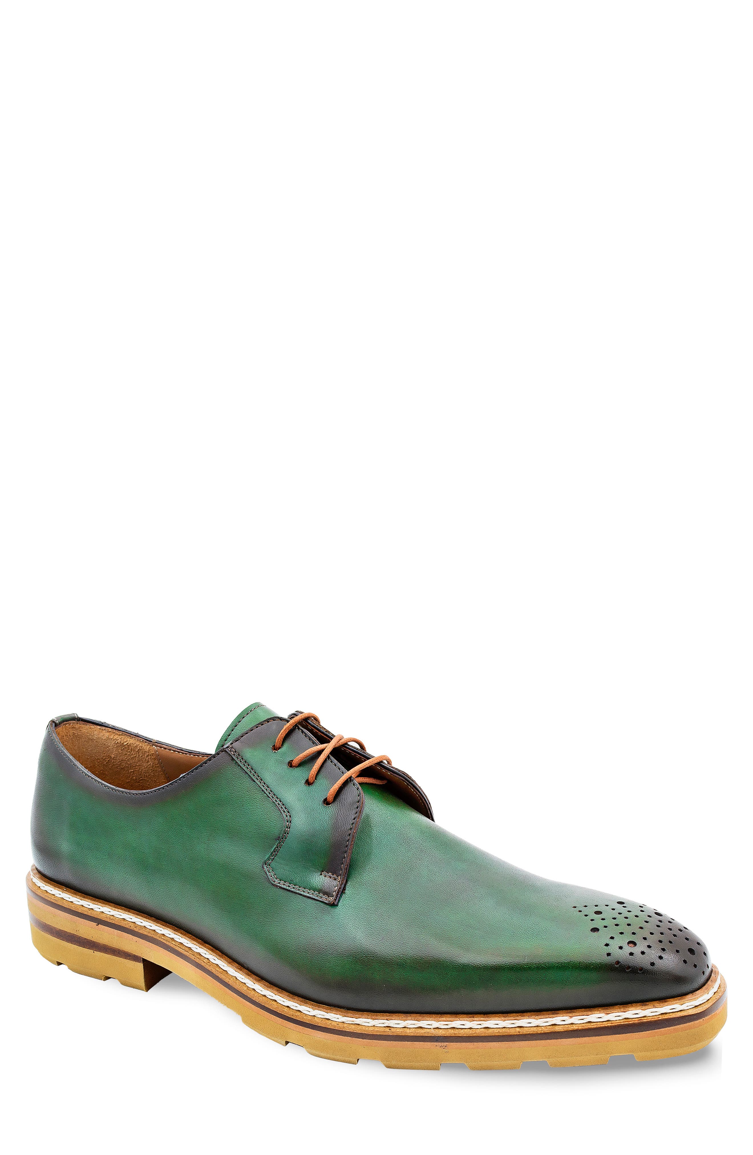 Mezlan Lug Sole Brogue Medallion Derby
