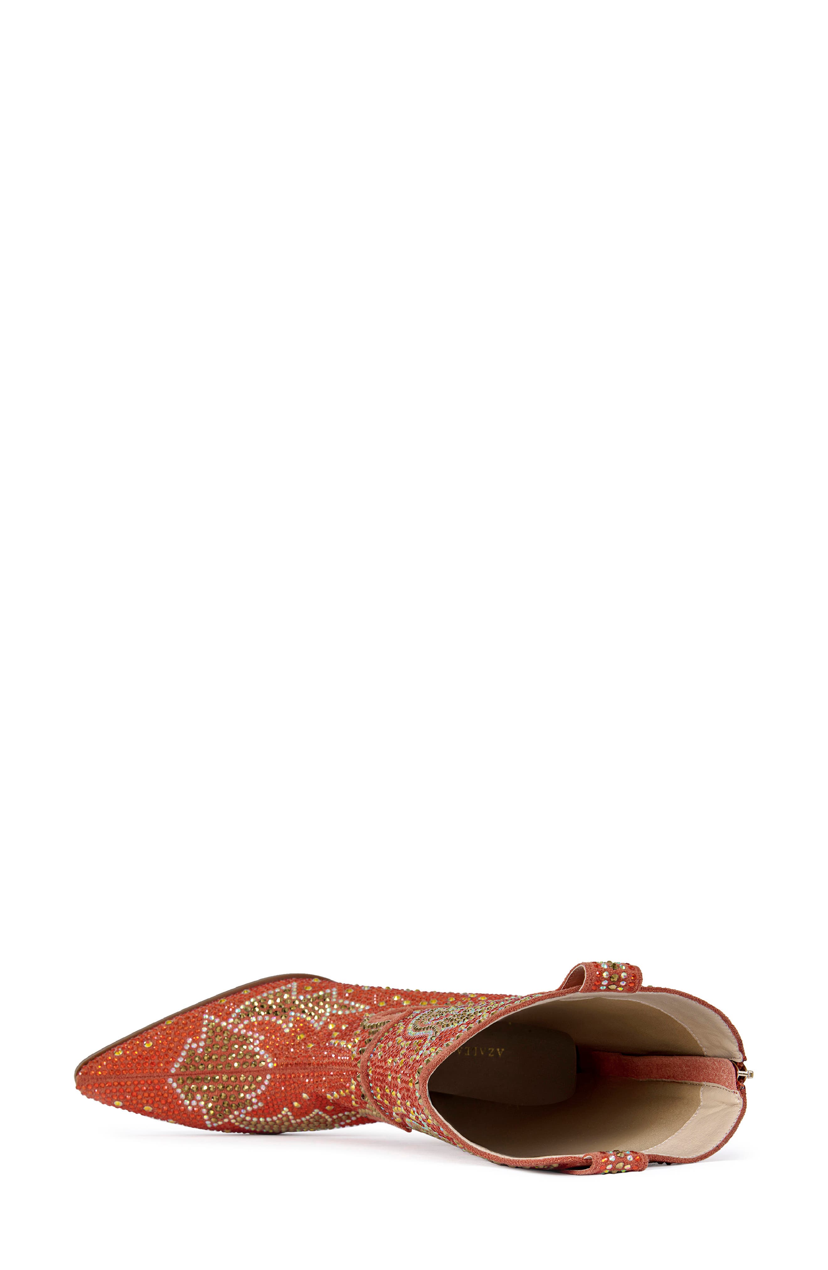 AZALEA WANG Scott Western Bootie, Alternate, color, Orange Multi