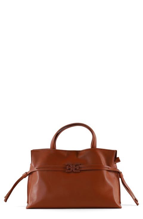 Small Poppy Drawstring Leather Crossbody Bag