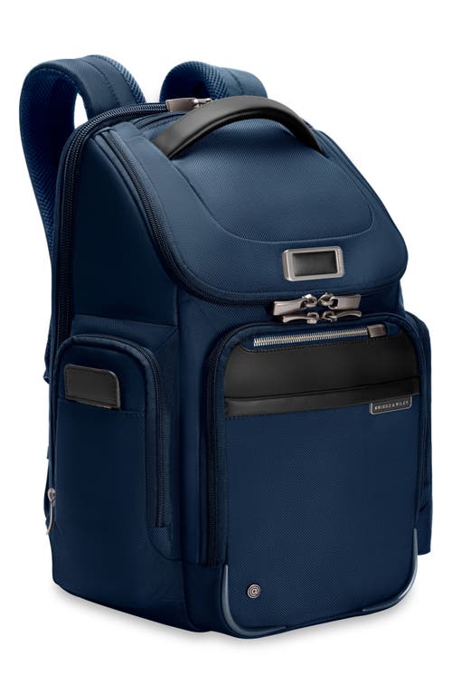 Briggs & Riley Work Medium Widemouth Backpack In Navy