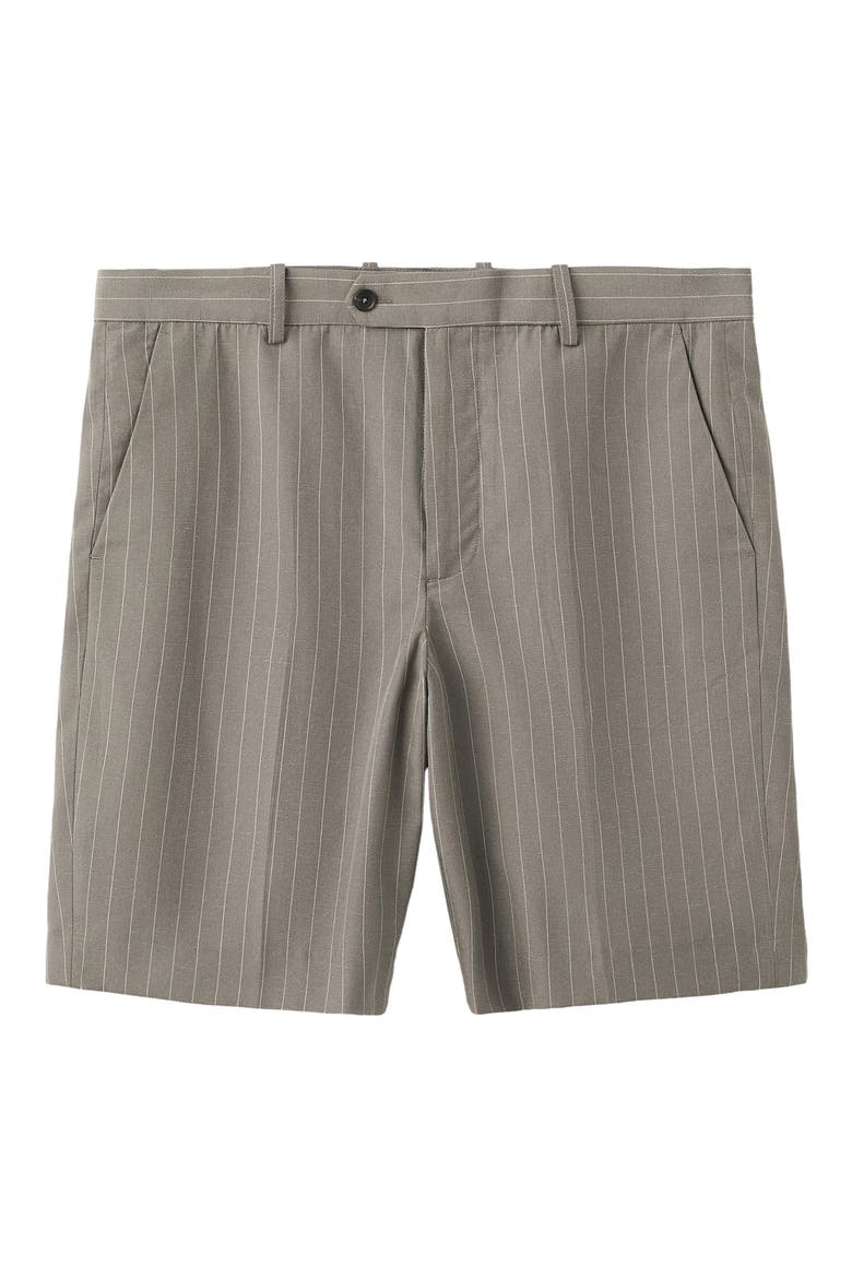 Pinstripe Bermuda Shorts, Main, color, MINK GREY