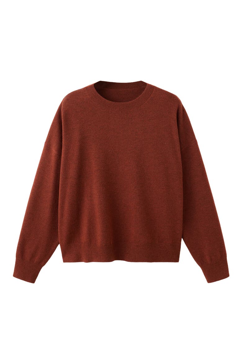 Oversize Crewneck Sweater, Alternate, color, RUSSET