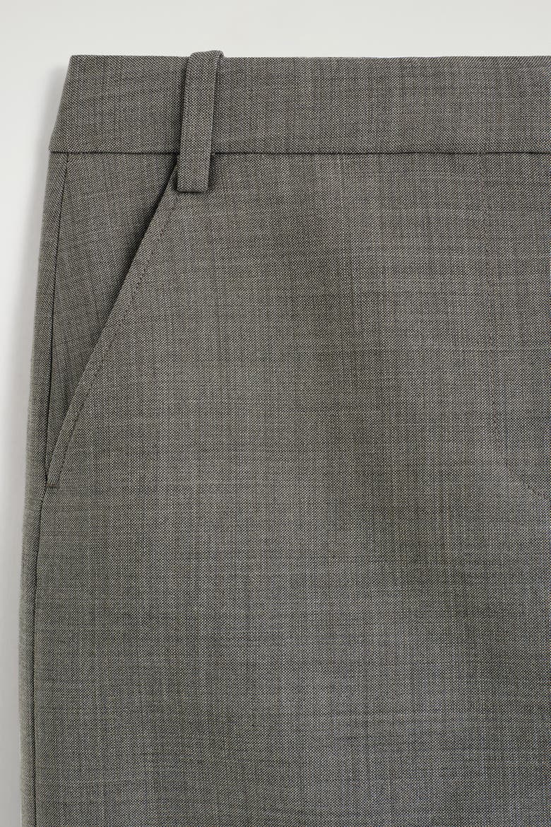 Turn-up Wool-blend Pencil Skirt, Alternate, color, TAUPE MELANGE