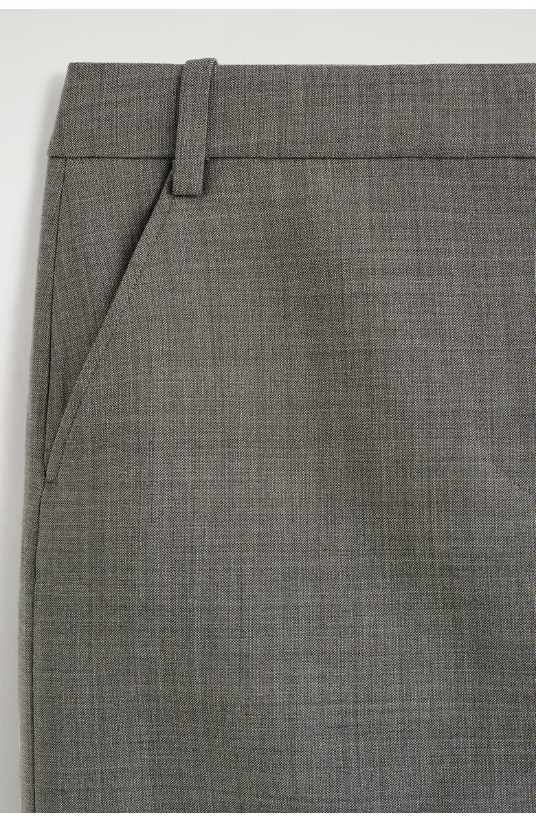 COS Turn-up Wool-blend Pencil Skirt, Alternate, color, Taupe Melange