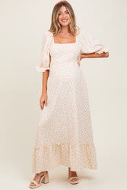 PinkBlush Floral Print Square Neckline Maxi Dress