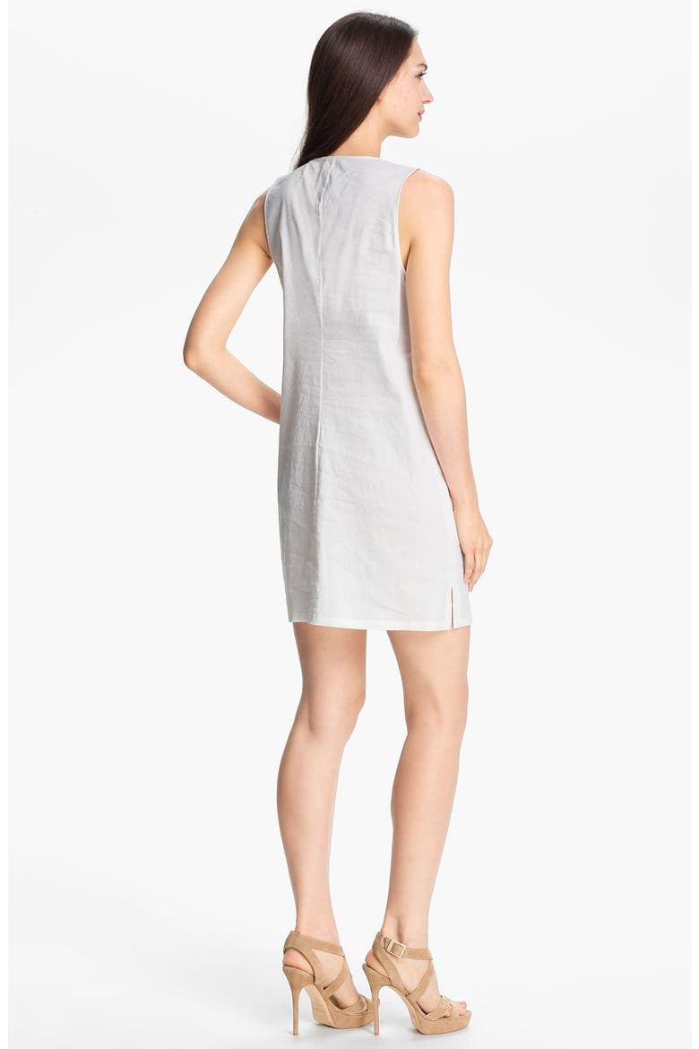 'Wandu' Linen Blend Shift Dress, Alternate, color, WHITE