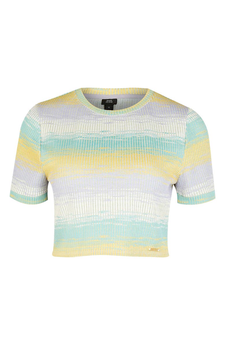 River Island Space Dye Crop T-Shirt, Alternate, color, 
