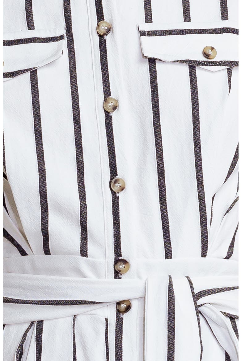 Stripe Sleeveless Midi Shirtdress, Alternate, color, WHITE/ BLACK