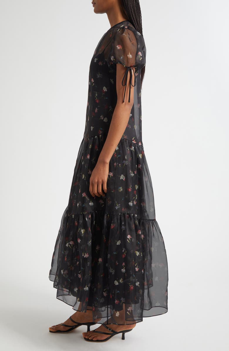 Cinq à Sept Kaida Tumbling Carnation Dress, Alternate, color, Black Multi