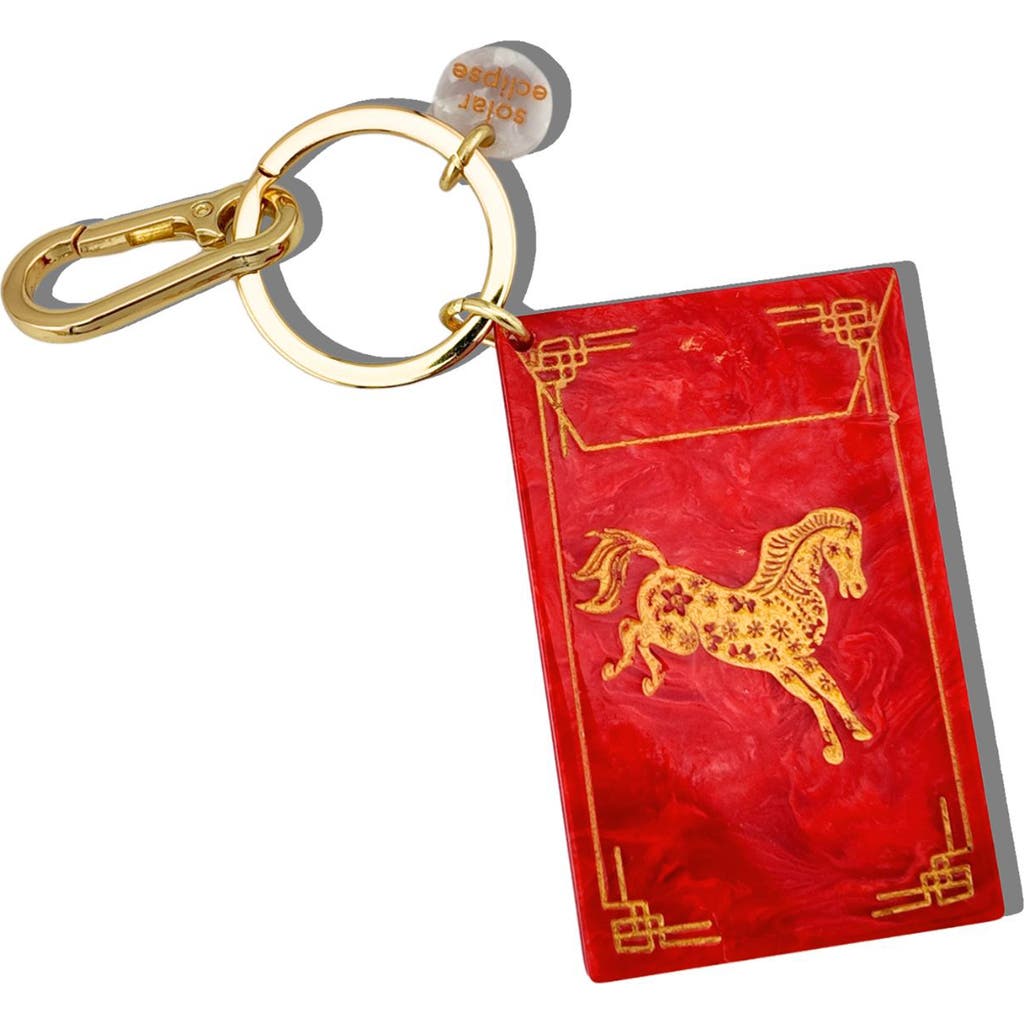 Solar Eclipse Hand Painted Year Of The Horse Red Packet Key Chain Bag Charm