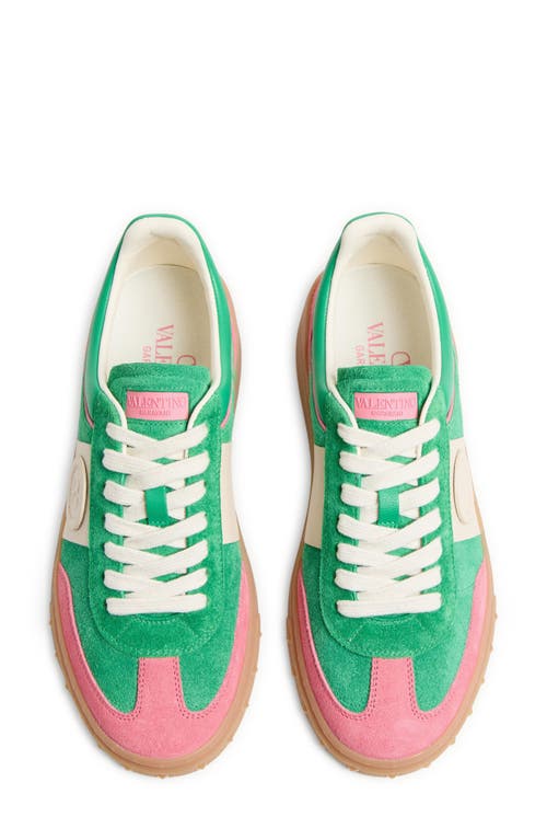 Valentino Upvillage Low Top Sneakers In Green/pink