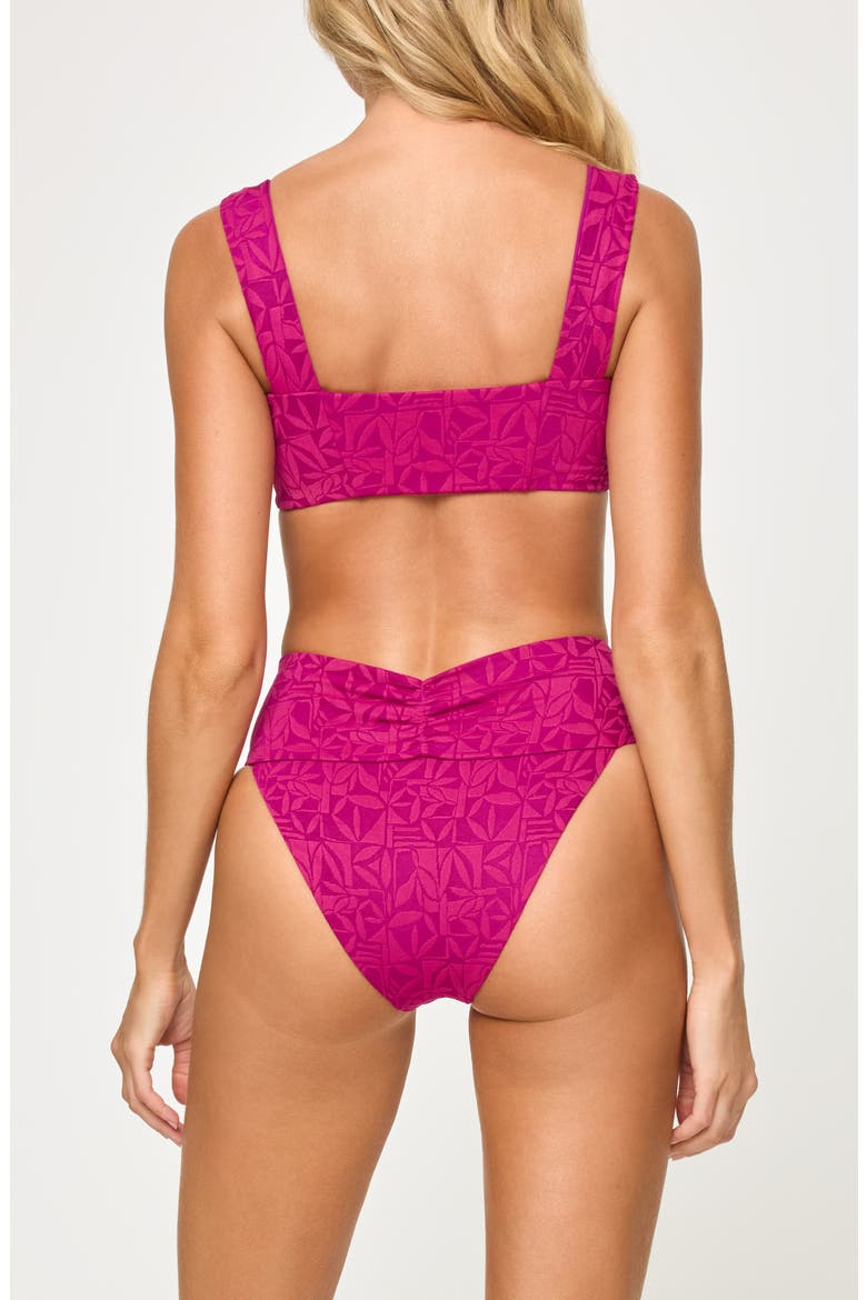 Marlee Jacquard Bikini Top, Alternate, color, BERRY