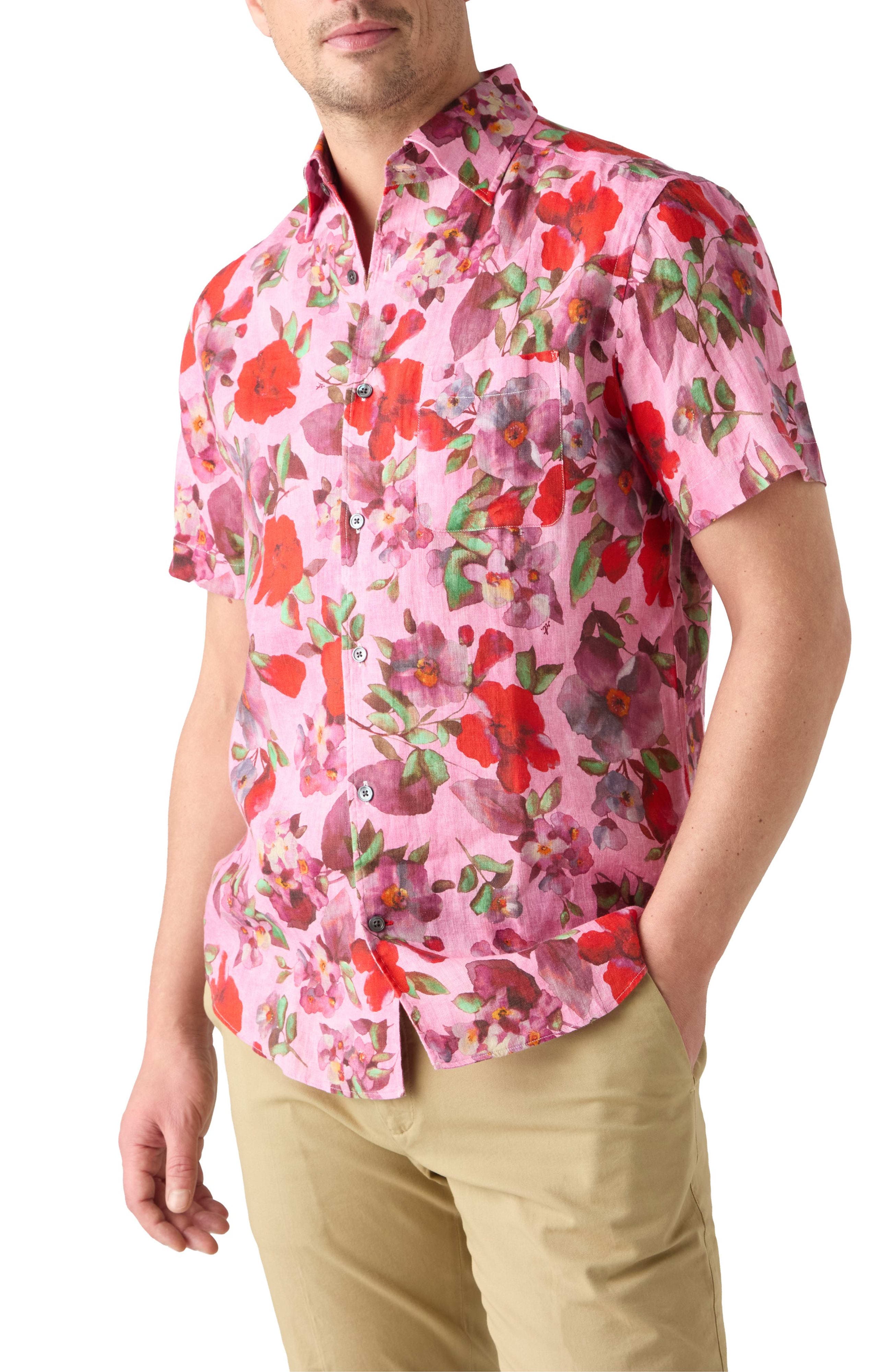 Morgan Printed Floral Linen Short Sleeve Shirt - image 4