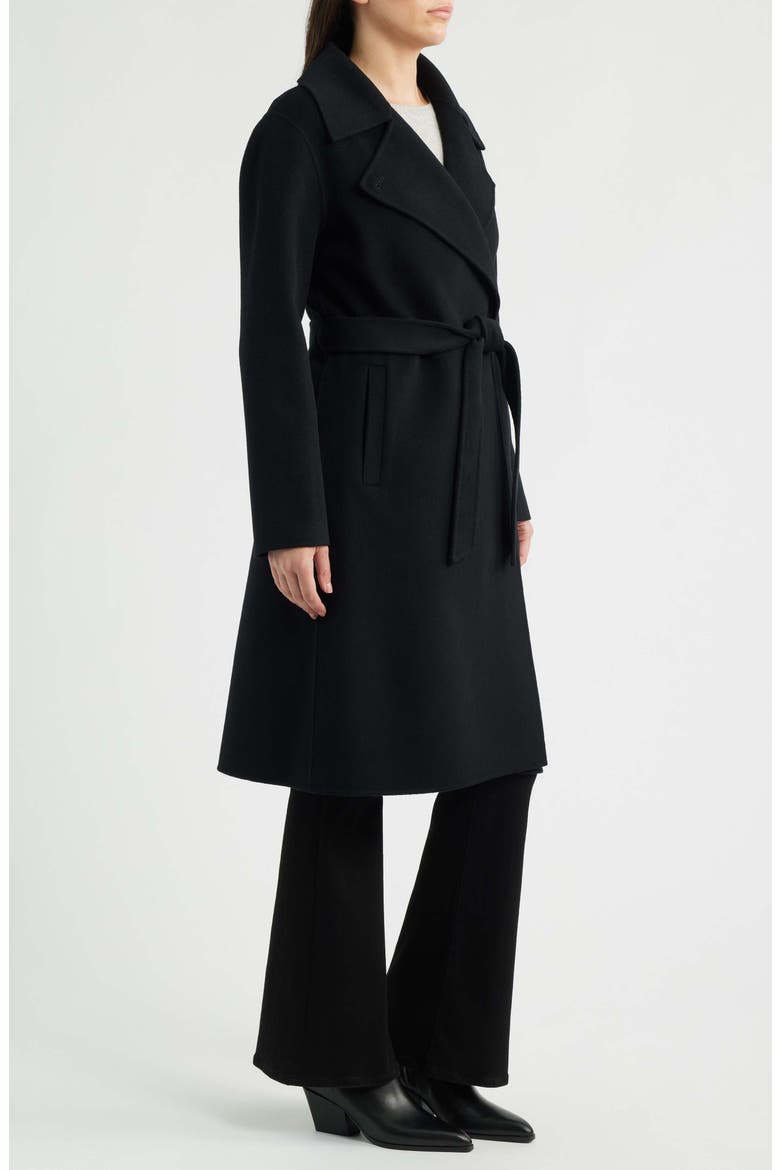 Wool Blend Double Face Coat, Alternate, color, BLACK