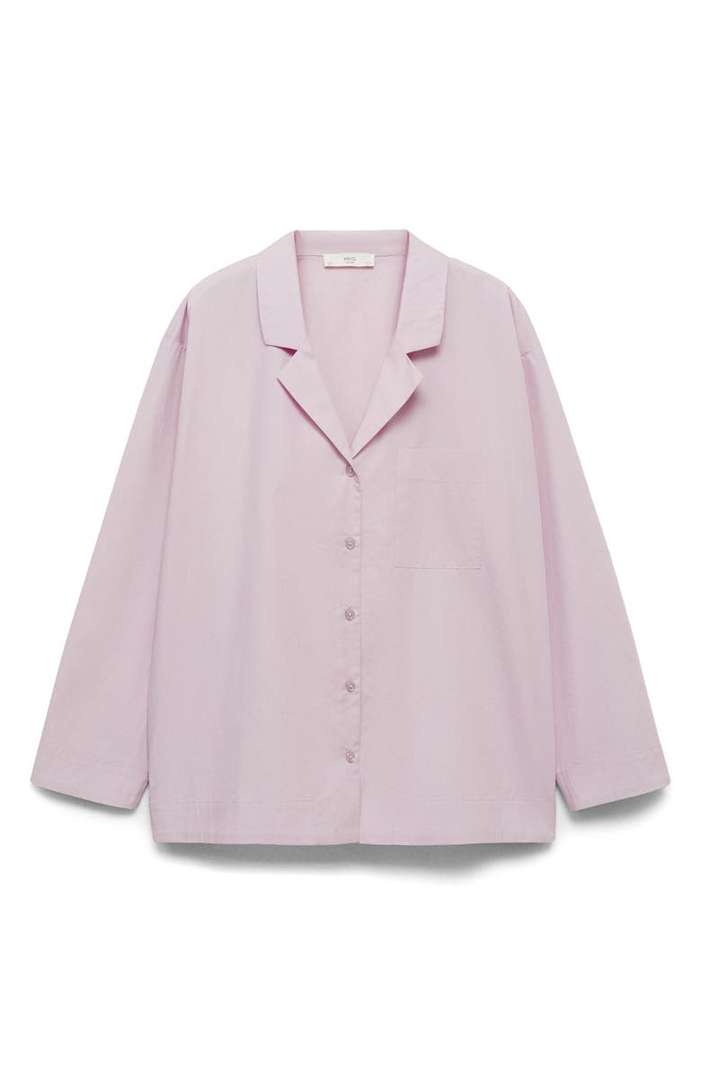 MANGO Garment Washed Cotton Pajama Top, Main, color, 