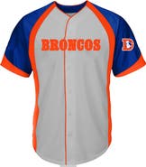 FANATICS Men's Fanatics Gray Denver Broncos Big & Tall Button-Up Raglan Fashion Top