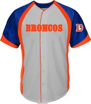 FANATICS Men's Fanatics Gray Denver Broncos Big & Tall Button-Up Raglan Fashion Top