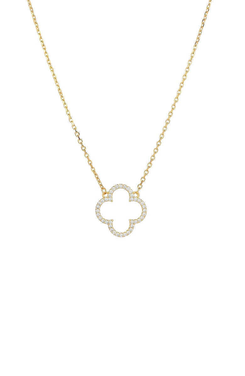 Bearfruit Jewelry Sterling Silver 18k Gold Plated Aria Clover Necklace Holiday Gift Idea, Main, color, Gold