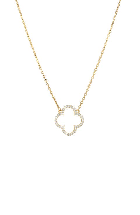 Sterling Silver 18k Gold Plated Aria Clover Necklace Holiday Gift Idea