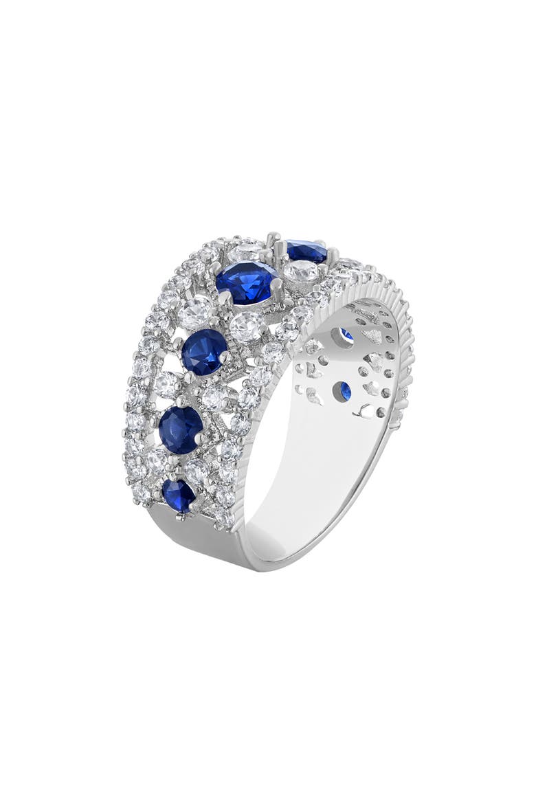 Lab Created Sapphire Statement Ring, Alternate, color, BLUE