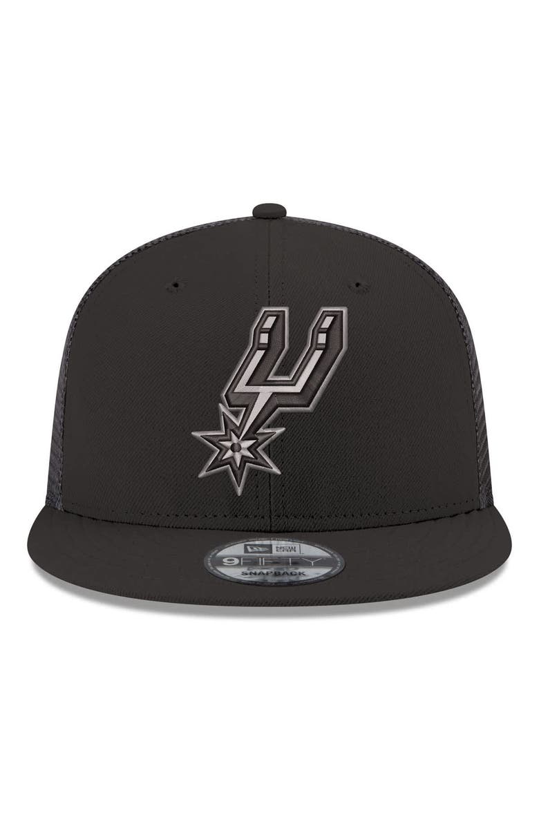 New Era Men's New Era Black San Antonio Spurs Core Logo Meshback 9FIFTY Snapback Hat, Alternate, color, 