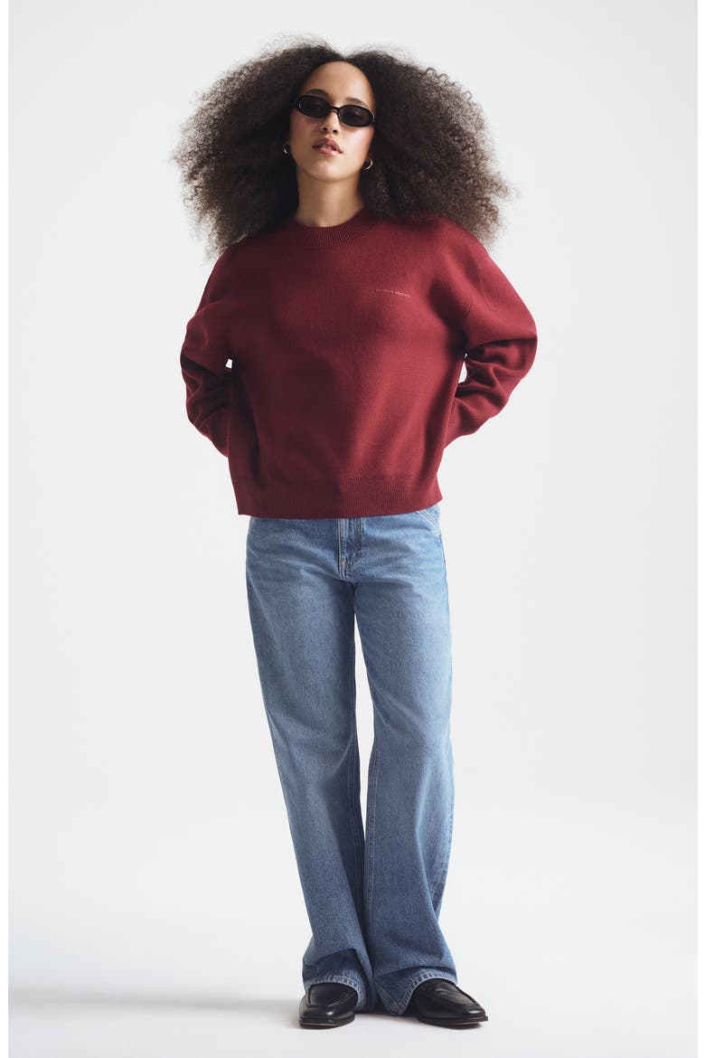 Logo Crewneck Sweater, Alternate, color, WINDSOR WINE