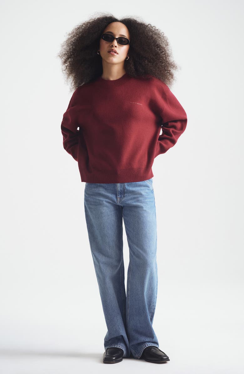 Brooklyn Industries Logo Crewneck Sweater, Alternate, color, Windsor Wine