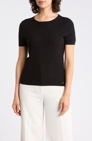 Calvin Klein Textured Short Sleeve Sweater