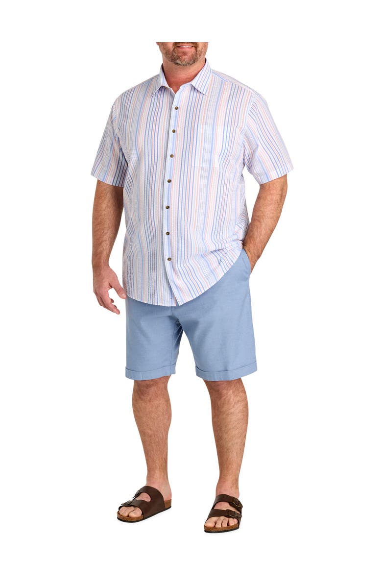 Oak Hill by DXL Big & Tall  Seersucker Multi Stripe Sport Shirt, Alternate, color, Multi