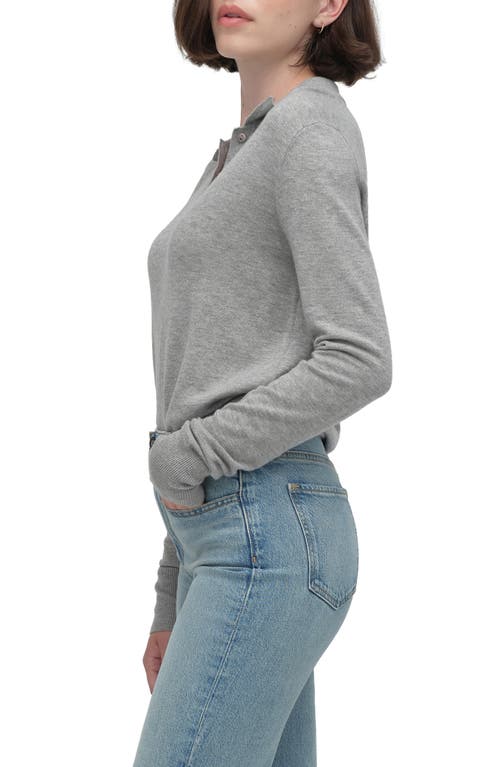 Favorite Daughter The Cleo Merino Wool Blend Henley Sweater In Gray