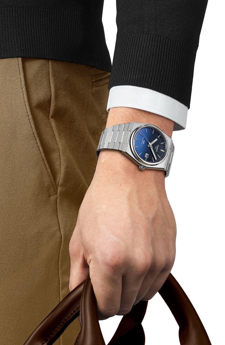 Tissot PRX GTS Powermatic 80 Bracelet Watch, 40mm, Alternate, color, Dark Blue / Gradient