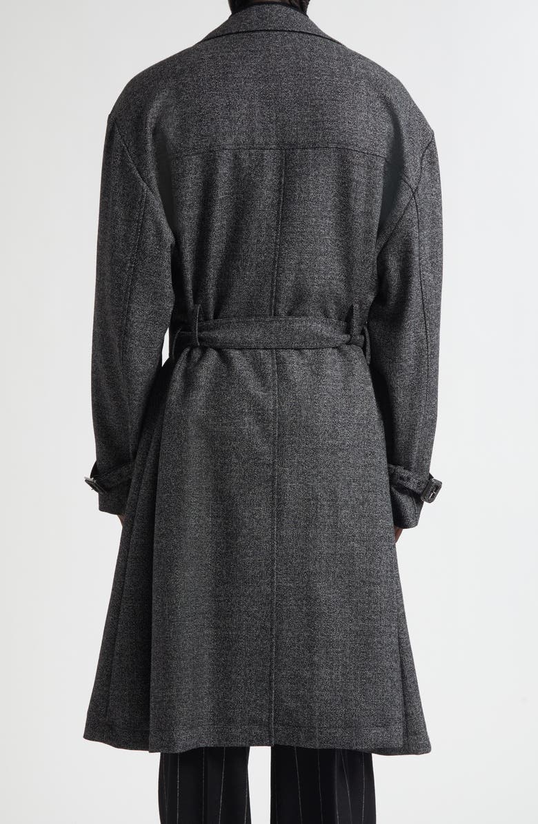 Dolce&Gabbana Virgin Wool Blend Trench Coat, Alternate, color, S8031 Fantasia Non Stampa