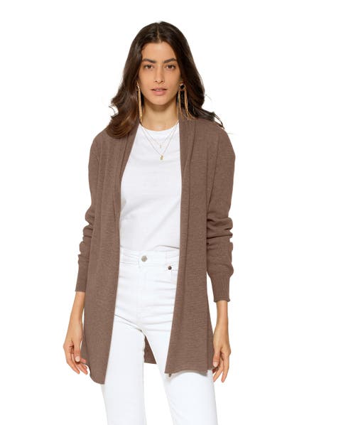 Long Open Front Pure Cashmere Cardigan