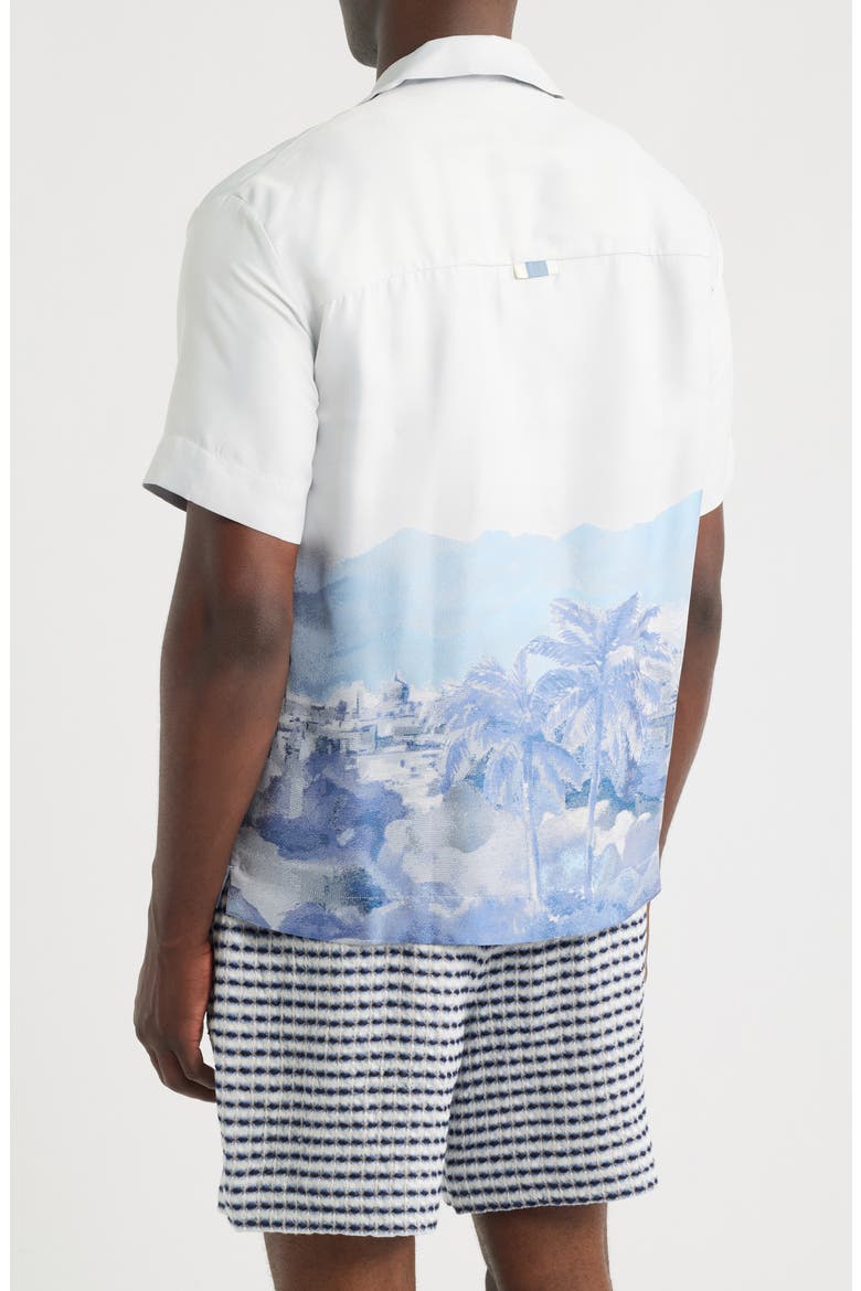 Cezane Tropical Jacquard Camp Shirt, Alternate, color, IVORY