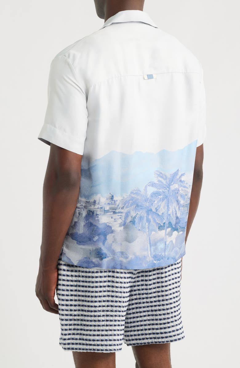 CHÉ Cezane Tropical Jacquard Camp Shirt, Alternate, color, Ivory