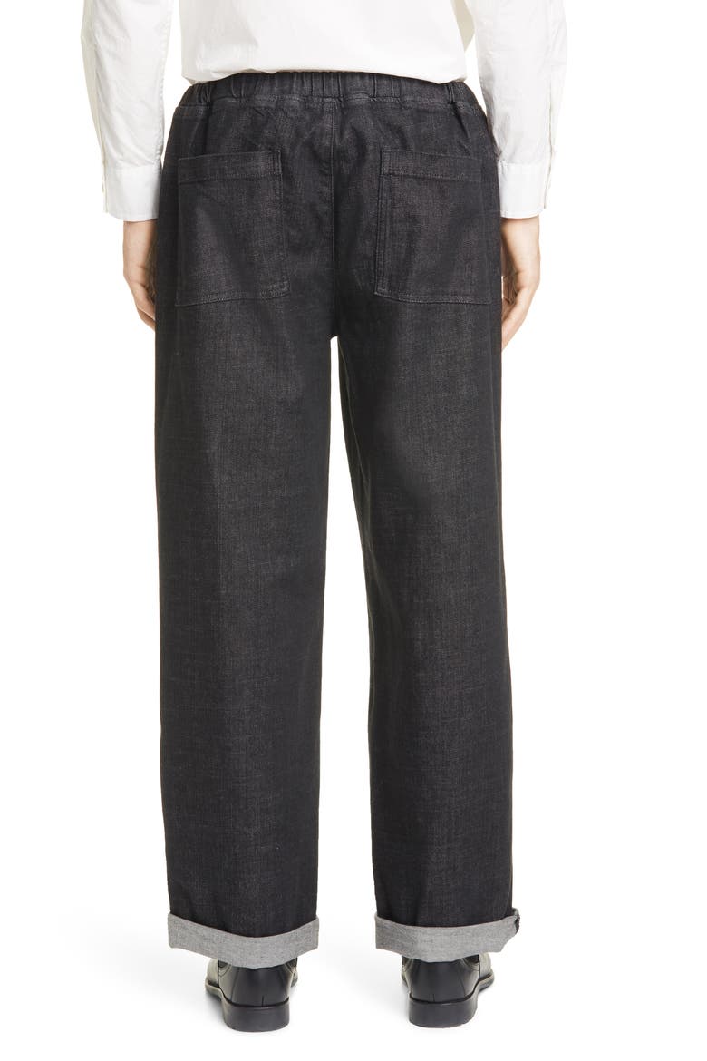 Organic Cotton Wide Leg Pants (Nordstrom Exclusive), Alternate, color, VINTAGE BLACK