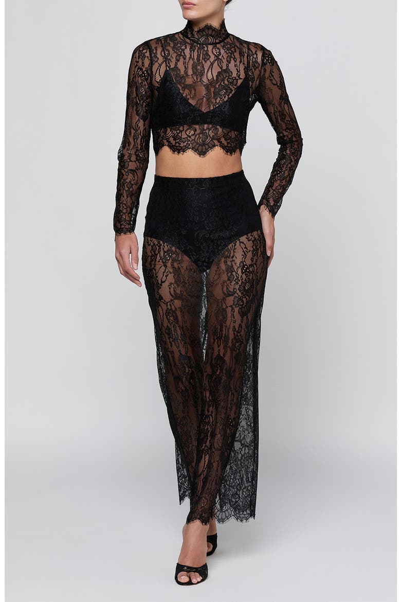 Henriette Lace Cropped Top, Alternate, color, BLACK
